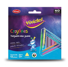 Cargar imagen en el visor de la galería, CRAYONES VIVIDEL C/12 EXTRA GRUESO
