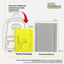 Cargar imagen en el visor de la galería, Libreta Francesa Doble Espiral, Pasta Dura Printaform 100h
