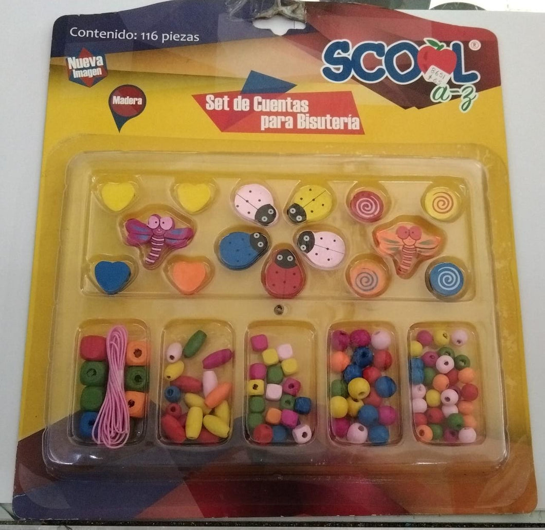 Set de cuentas para bisutería Scool