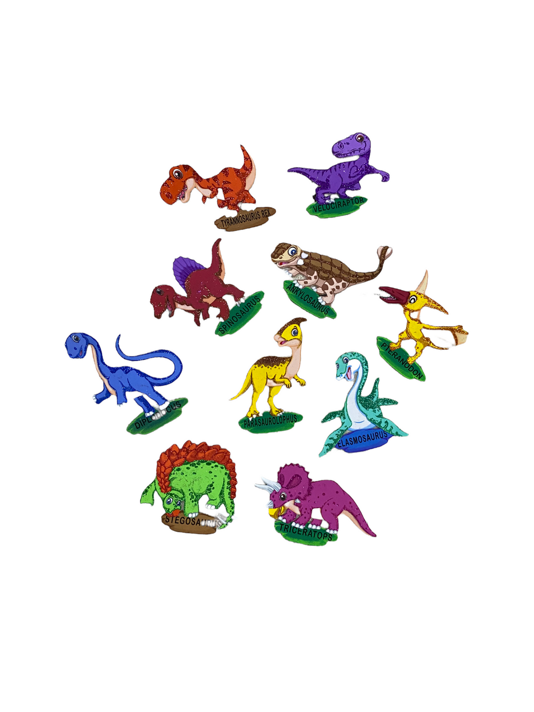 Foami Dulcero 20cm Dinosaurios Paquete 10 piezas